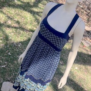 Deletta sundress Navy and Light Blue Patterned Dress